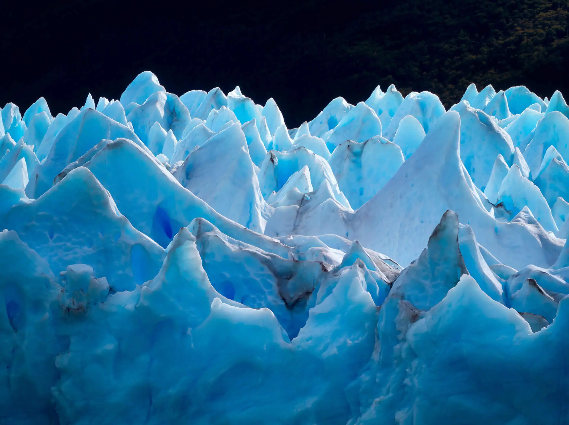 Blue glacier ice at El Calafate, Patagonia